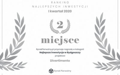Nasza inwestycja Divertimento zajęła 2 miejsce w Rankingu najlepszych inwestycji w Bydgoszczy portalu rynekpierwotny.pl